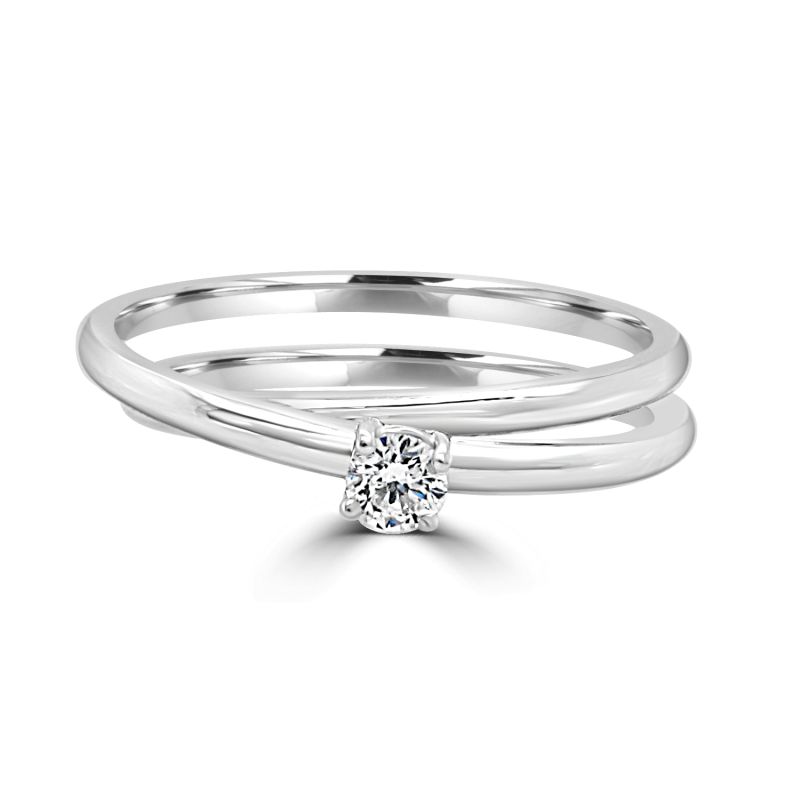18ct White Gold Brilliant Cut Diamond Single Stone Dress Ring