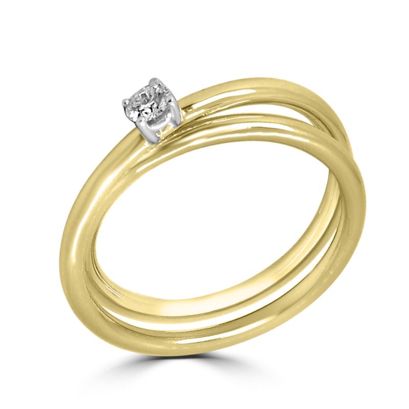 18ct Yellow Gold Brilliant Cut Diamond Single Stone Dress Ring