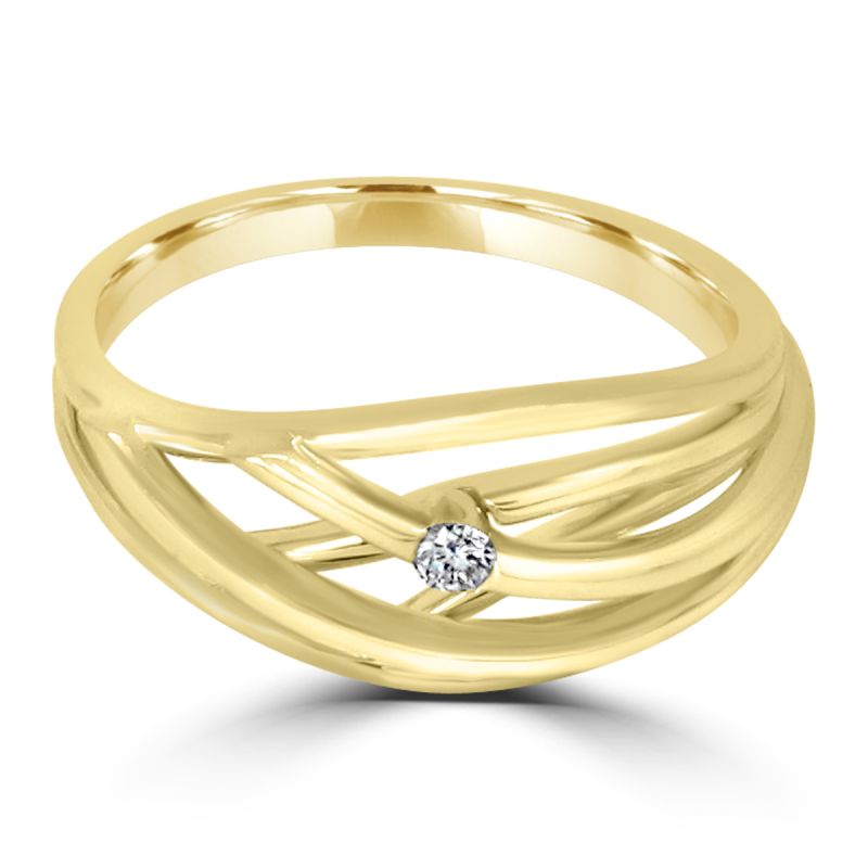 9ct Yellow Gold Brilliant Cut Diamond Dress Ring 0.04ct