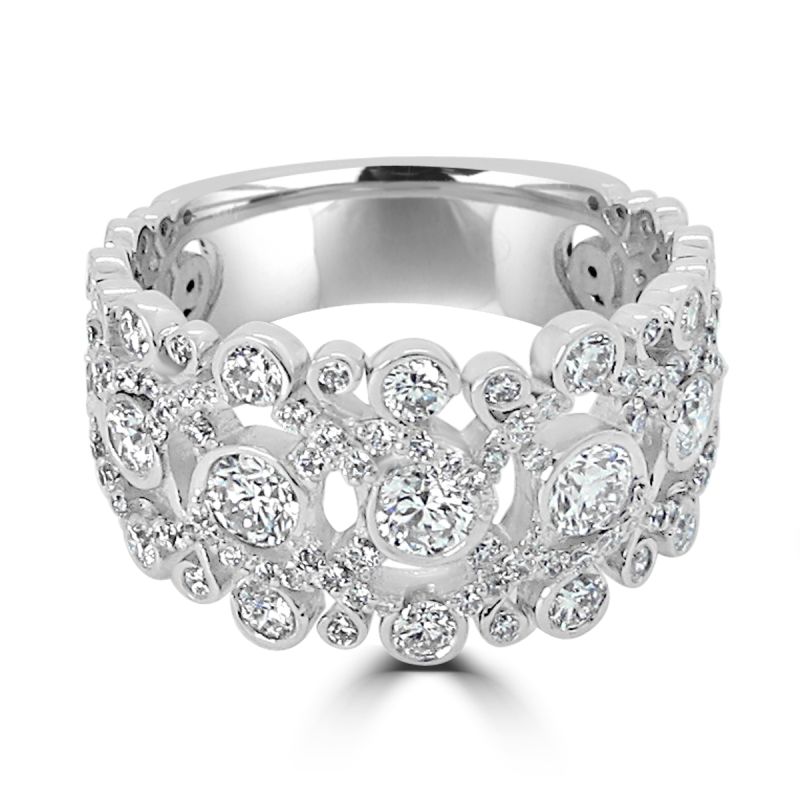18ct White Gold Brilliant Cut Diamond Fancy Dress Ring 1.77ct