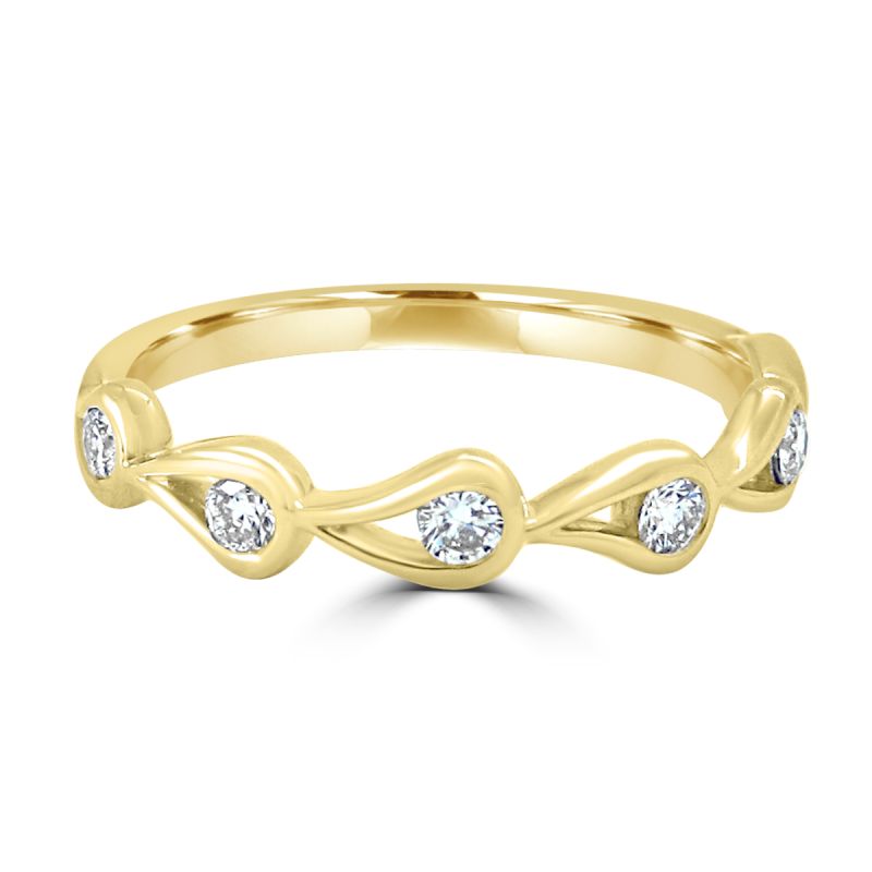 18ct Yellow Gold Brilliant Cut Diamond Dress Ring 0.24ct
