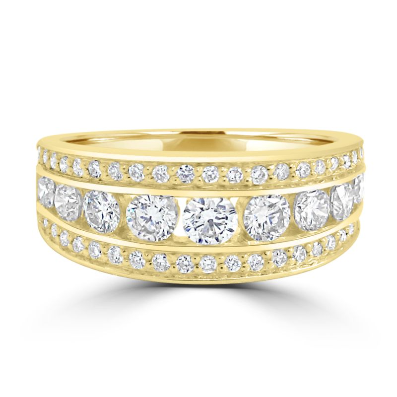 9ct Yellow Gold Brilliant Cut Diamond Dress Ring 1.00ct