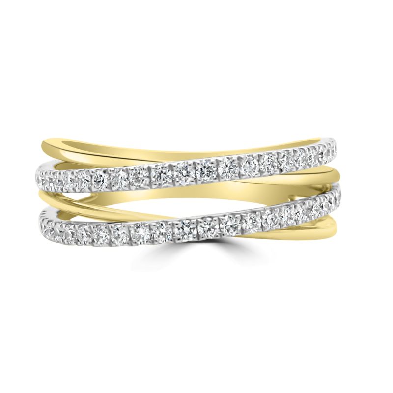 18ct Yellow & White Gold Brilliant Cut Diamond Dress Ring 0.42ct