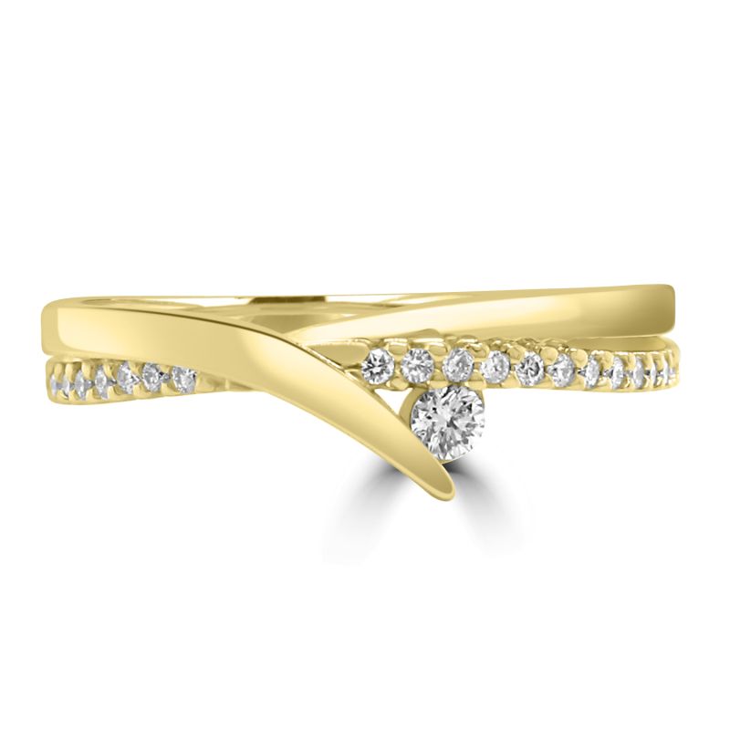9ct Yellow Gold Brilliant Cut Diamond Dress Ring 0.13ct