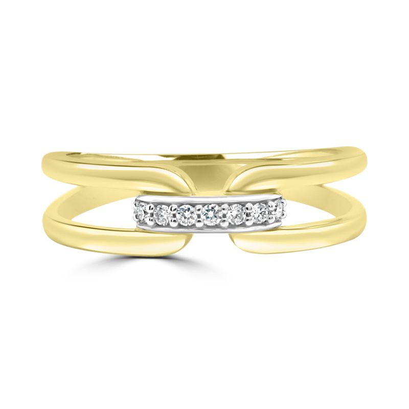 9ct Yellow Gold Brilliant Cut Diamond Dress Ring 0.035ct