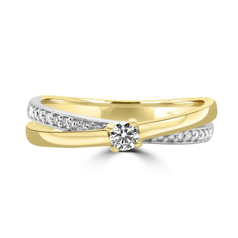 9ct Yellow Gold Brilliant Cut Diamond Dress Ring 0.13ct