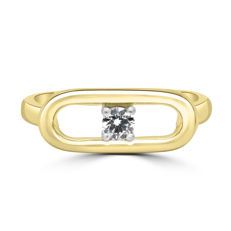 14ct Yellow Gold Brilliant Cut Diamond Dress Ring 0.10ct