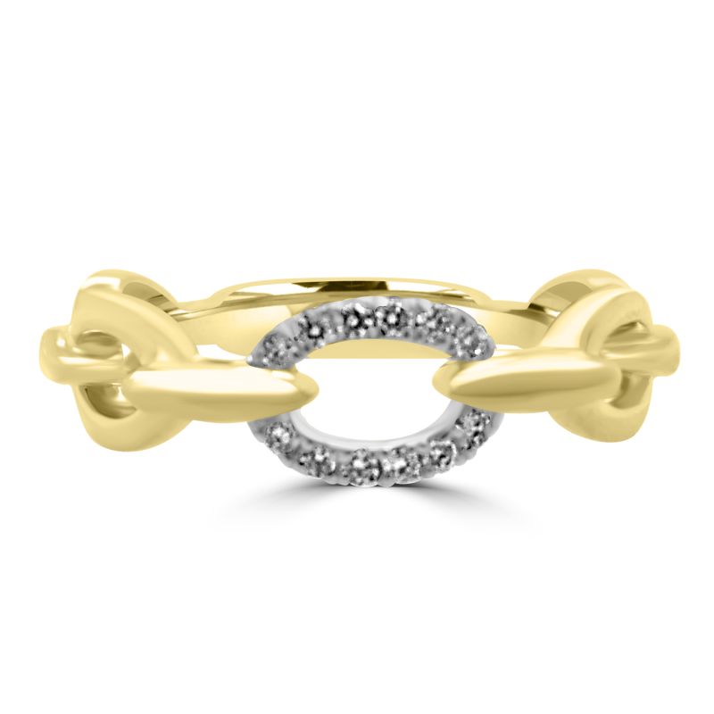 18ct Yellow & White Gold Oval Buckle Style Ring