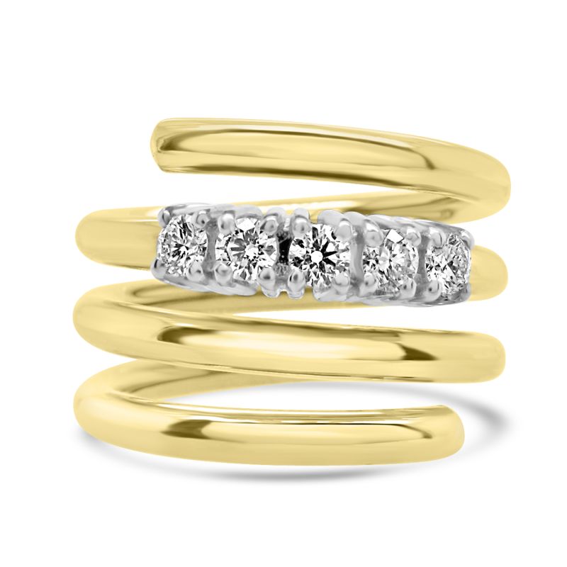 18ct Yellow Gold Brilliant Cut Diamond "Spring" Dress Ring 0.38