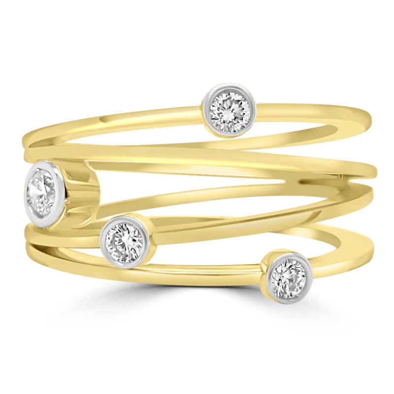 18ct Yellow Gold Brilliant Cut Diamond Dress Ring 0.18ct