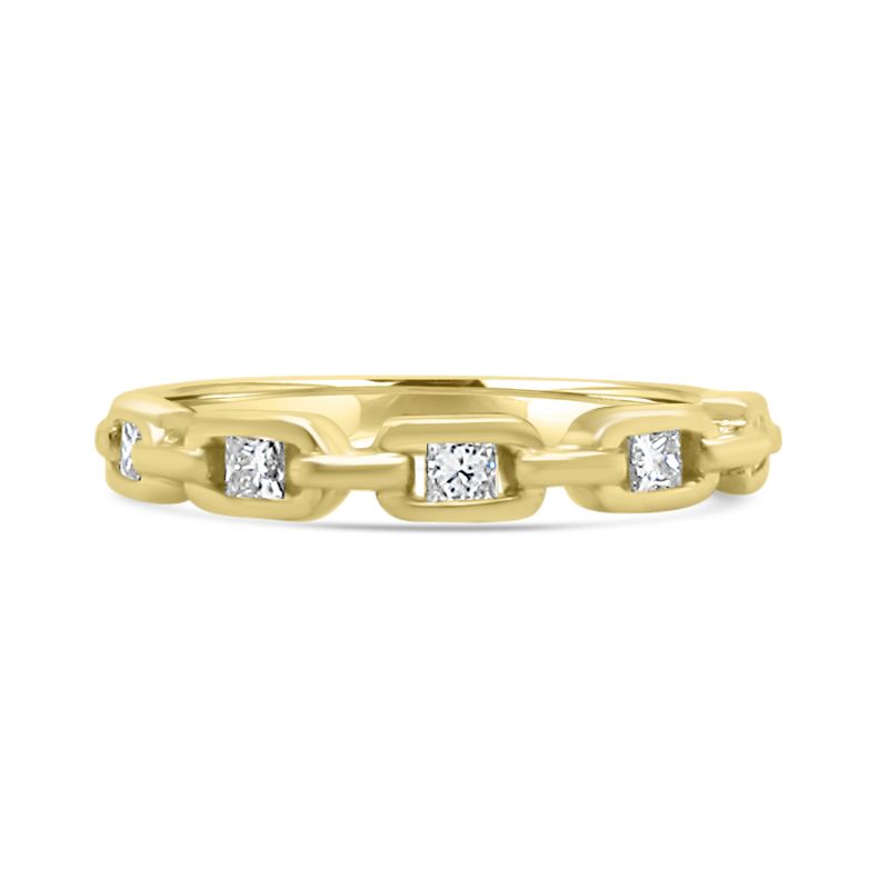 9ct Yellow Gold Princess Cut Diamond Dress Ring 0.21ct