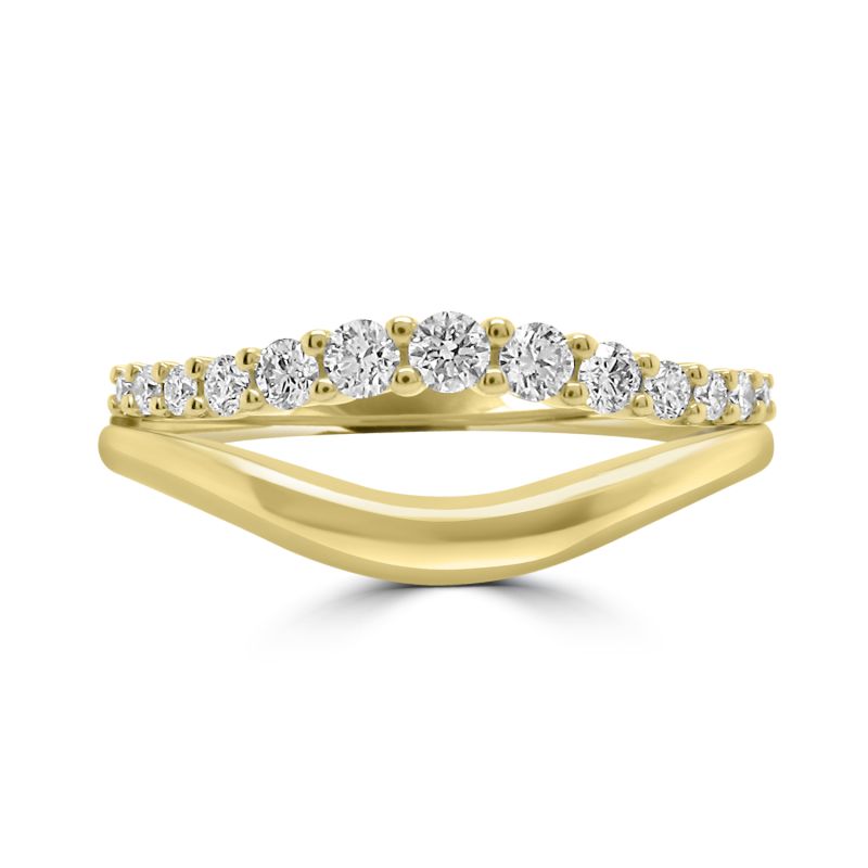 9ct Yellow Gold Brilliant Cut Diamond Split Band Dress Ring 0.24ct