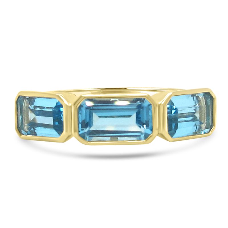 9ct Yellow Gold Blue Topaz Dress Ring