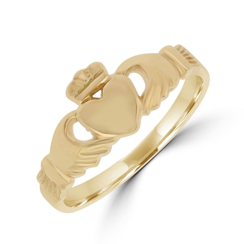 9ct Yellow Gold Claddagh Ring 9mm
