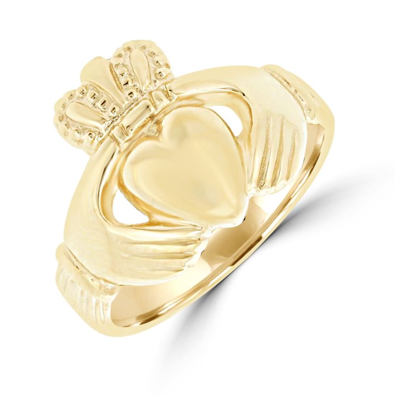 9ct Yellow Gold Claddagh Ring 12mm