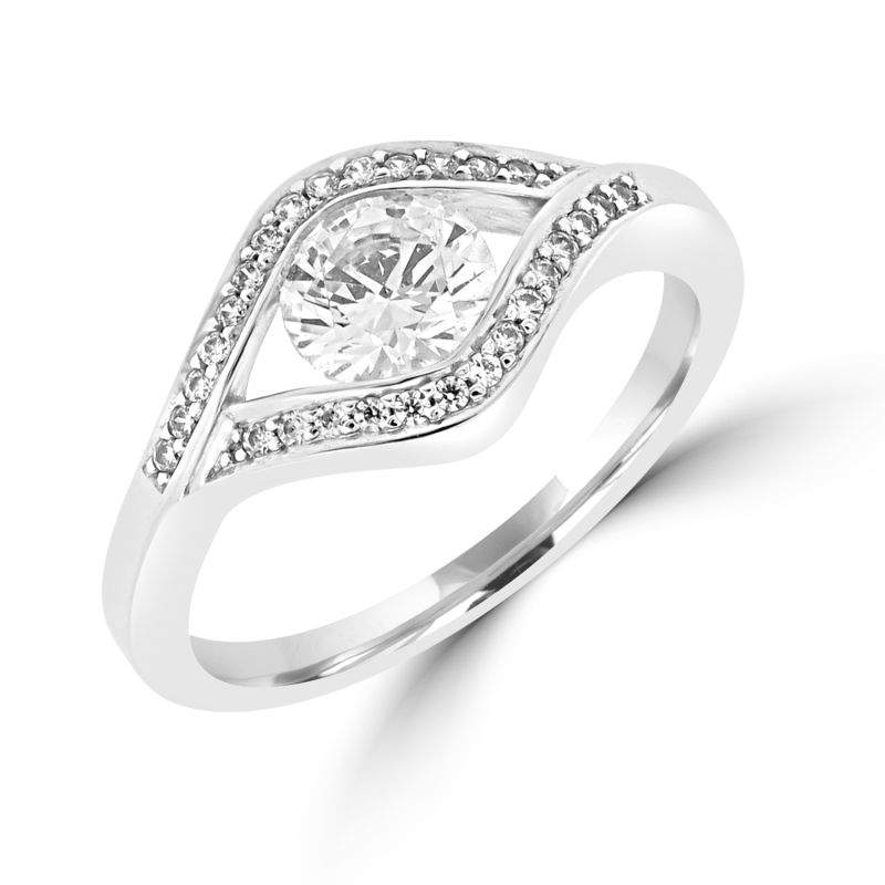 9ct White Gold Cubic Zirconia Dress Ring