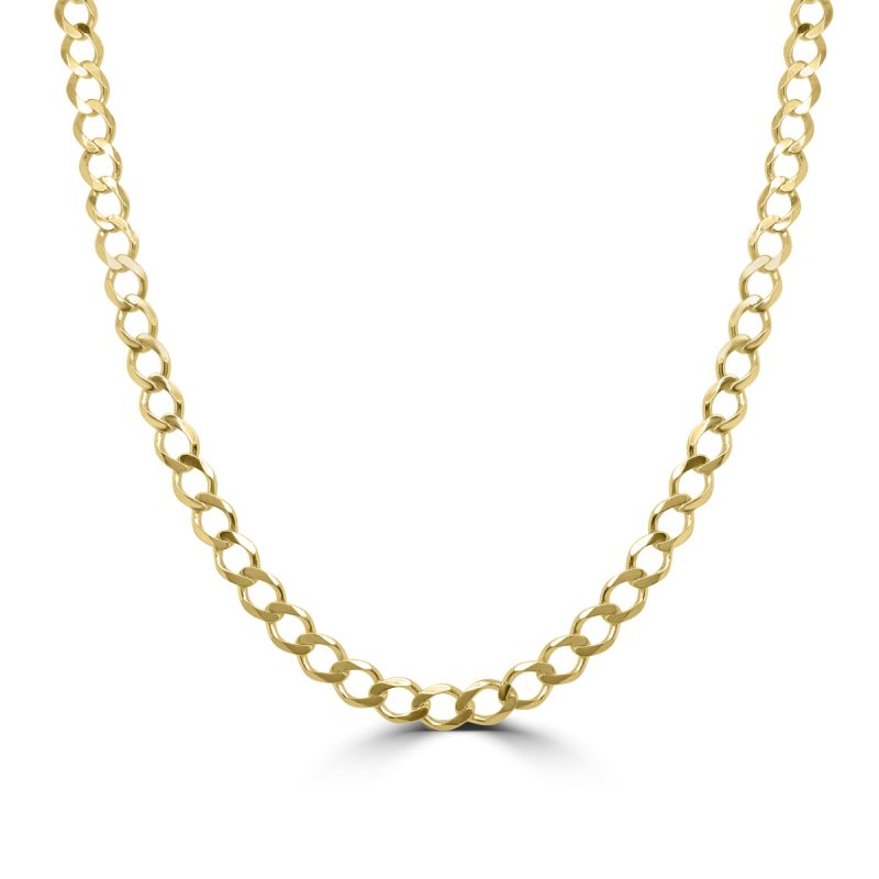 9ct Yellow Gold 22" Flat Curb Neck Chain