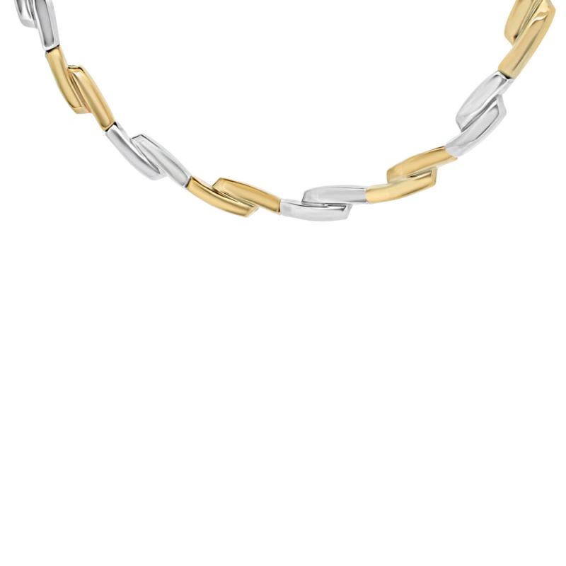 9ct Yellow & White Gold Double Link Necklet