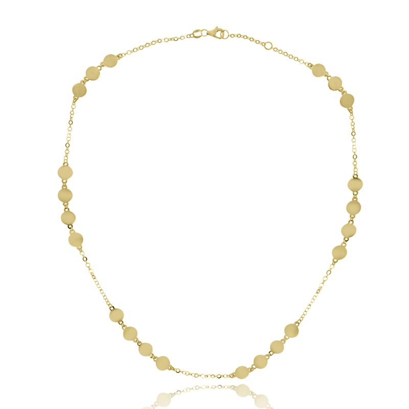 9ct Yellow Gold Round Disc Necklet