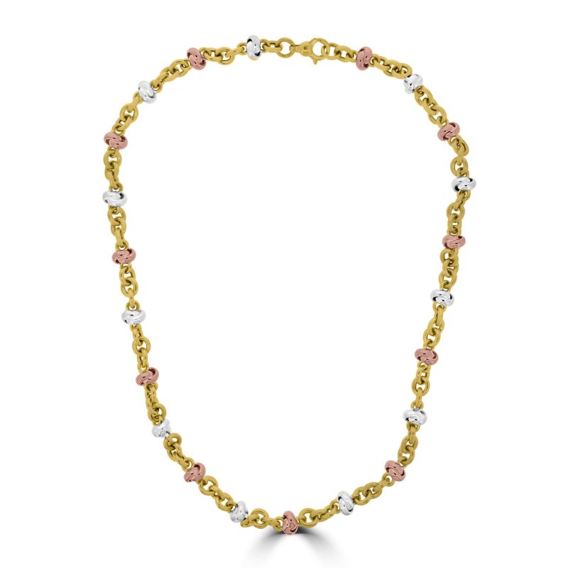 9ct Yellow Rose & White Gold Knot Necklet