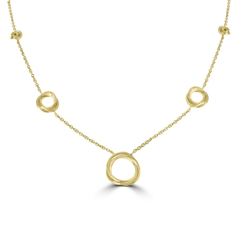 9ct Yellow Gold Swirls Chain Necklace