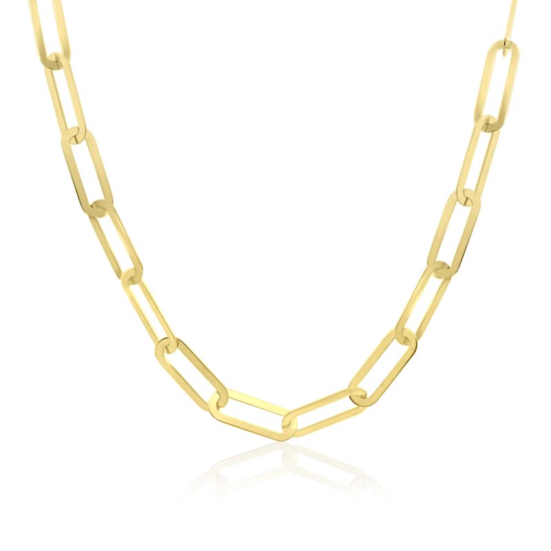 9ct Yellow Gold Paperchain Link Neck Chain 17"