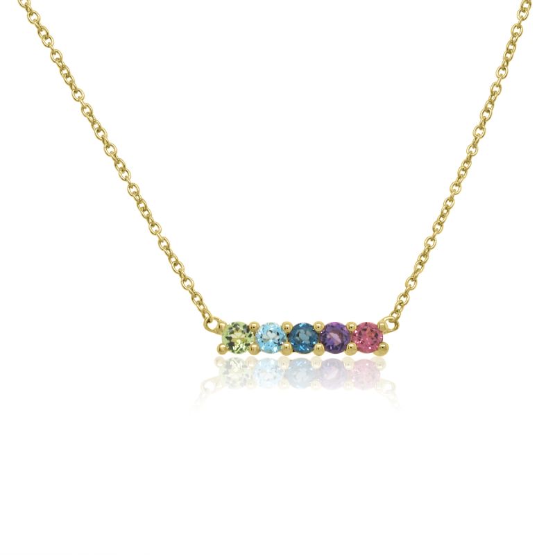 14ct Yellow Gold Multi Stone Necklet