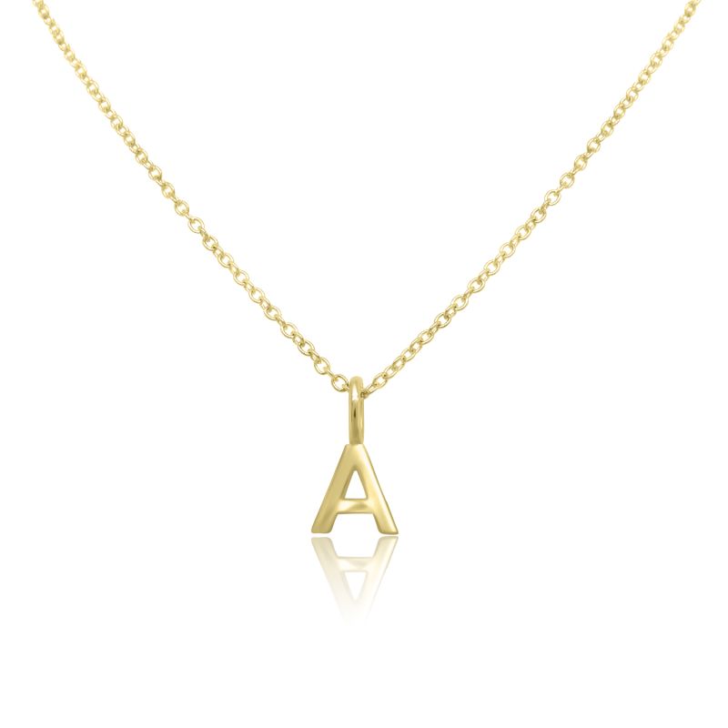 9ct Yellow Gold "A" Pendant & Chain