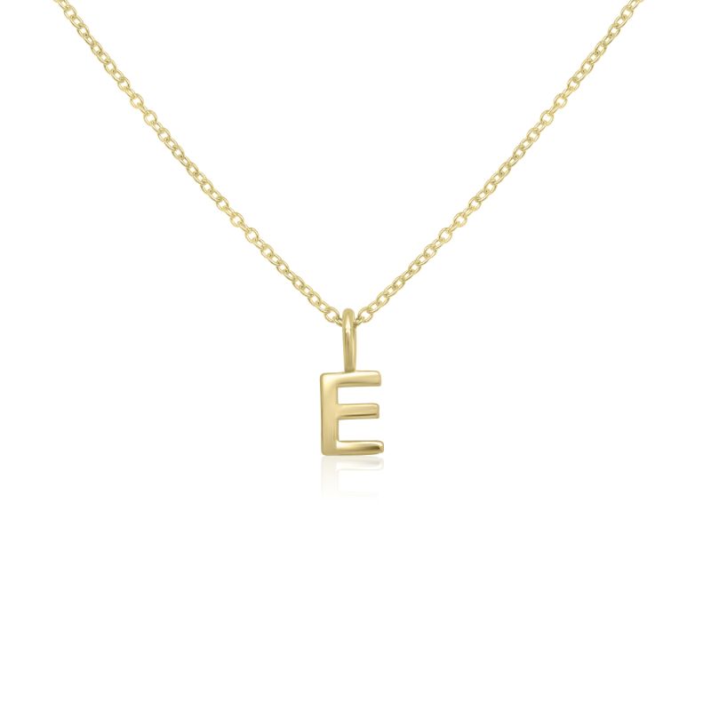 9ct Yellow Gold "E" Pendant & Chain