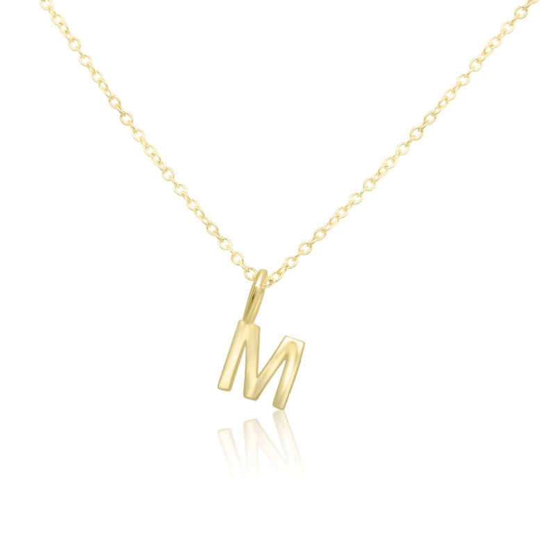 9ct Yellow Gold "M" Pendant & Chain