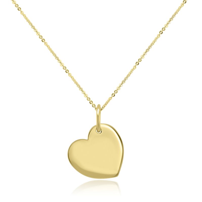9ct yellow gold heart pendant and chain