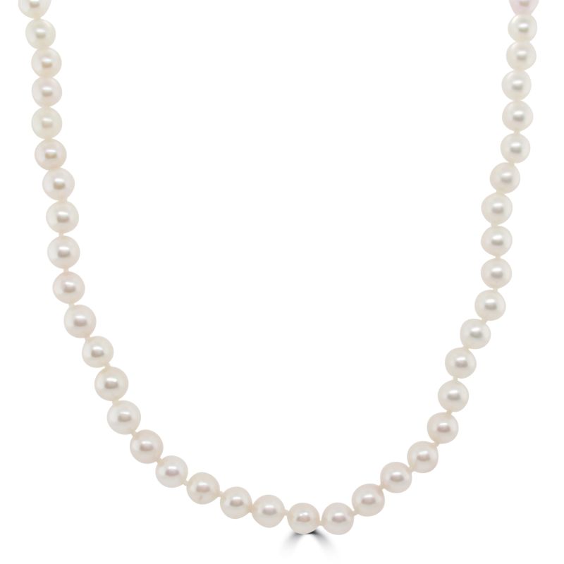 16" Cultured Pearl Necklace 9ct White Gold Catch