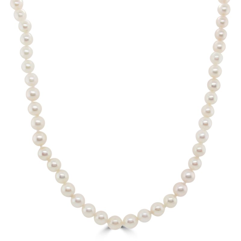 18" Cultured Pearl Necklace 9ct White Gold Clasp