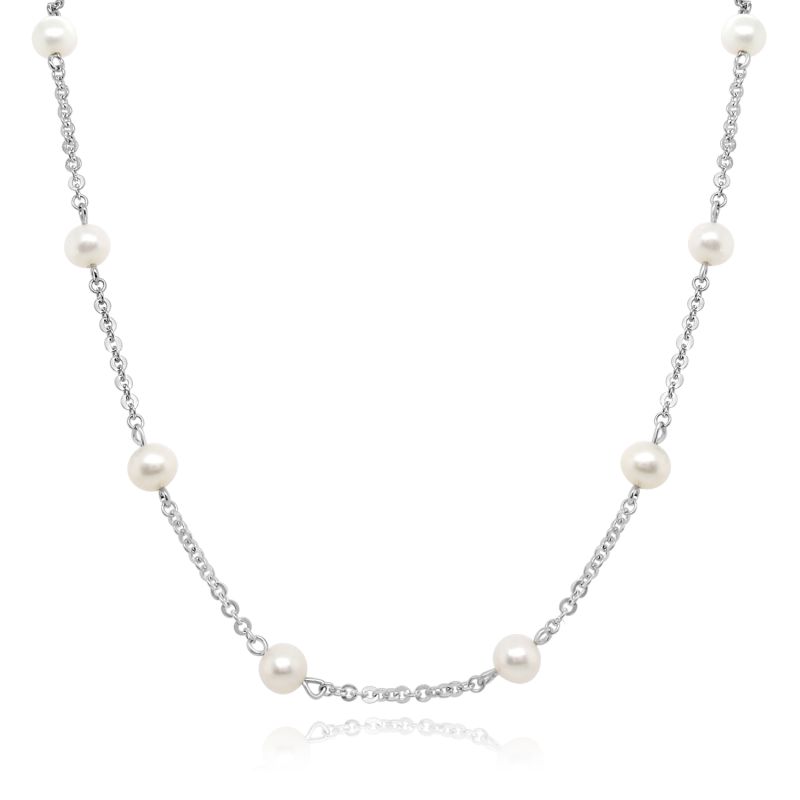 9ct White Gold Cultured Pearl Necklace