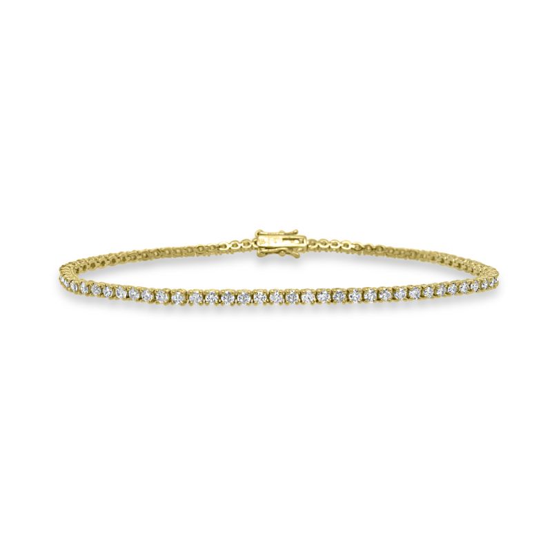 9ct Yellow Gold Brilliant Cut Diamond Line Bracelet 2.11ct