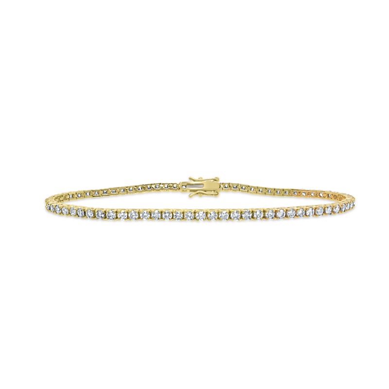 9ct Yellow Gold Brilliant Cut Diamond Line Bracelet 2.71ct