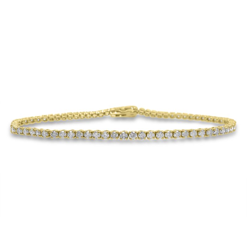 9ct Yellow Gold Diamond Set Tennis Bracelet 3.01ct