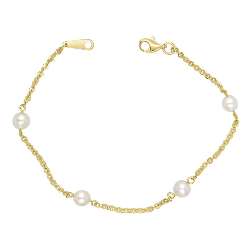 9ct Yellow Gold Cultured Pearl Bracelet
