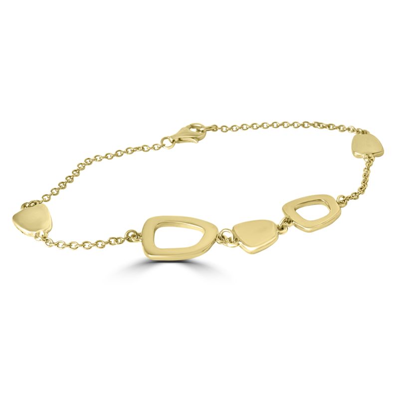 9ct Yellow Gold Chain Bracelet With Shapes