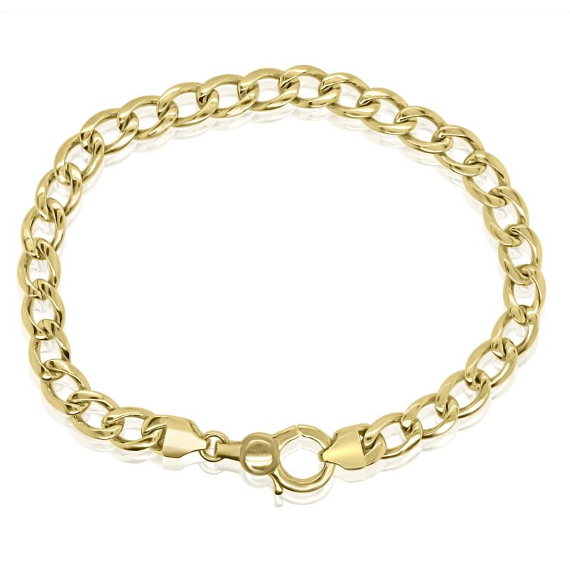 9ct Yellow Gold Curb Bracelet 18cm