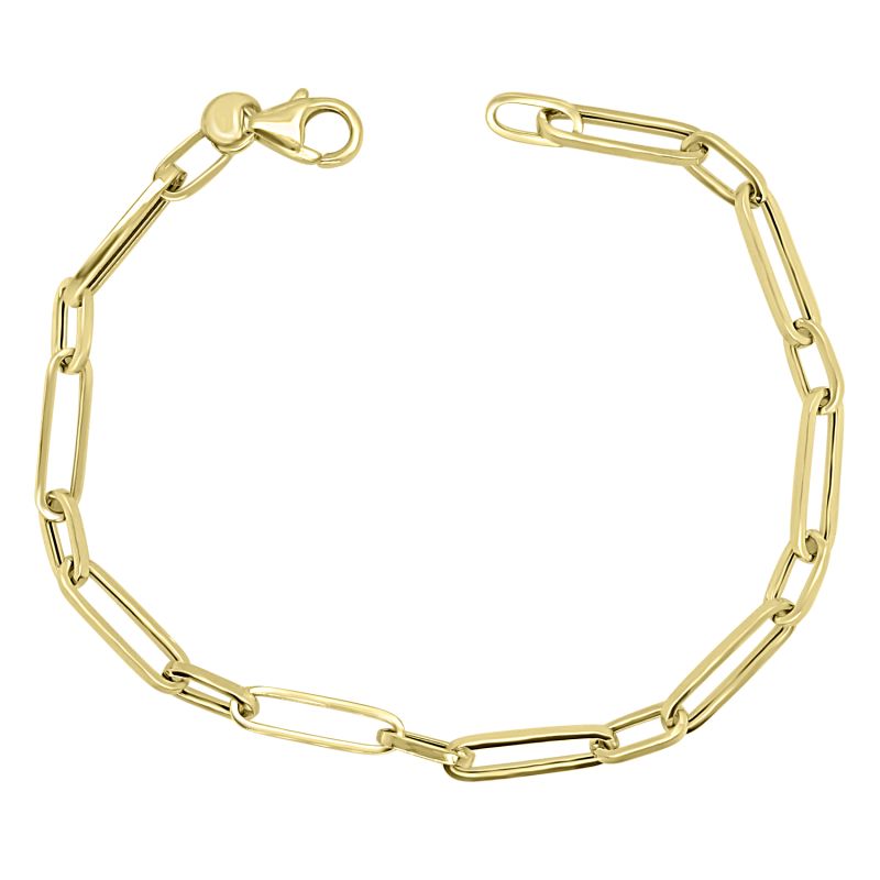 9ct Yellow Gold Long & Short Link Bracelet 7.5"