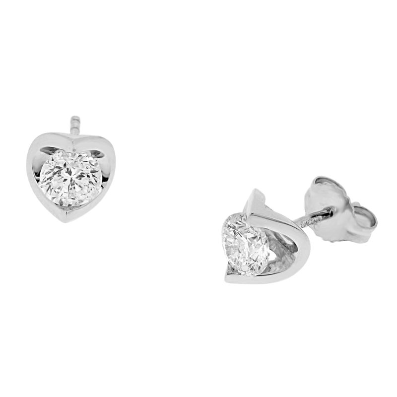 18ct White Gold Tension Set Diamond Stud Earrings