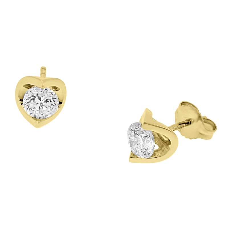 18ct Yellow Gold Brilliant Cut Diamond Stud Earrings 0.75ct