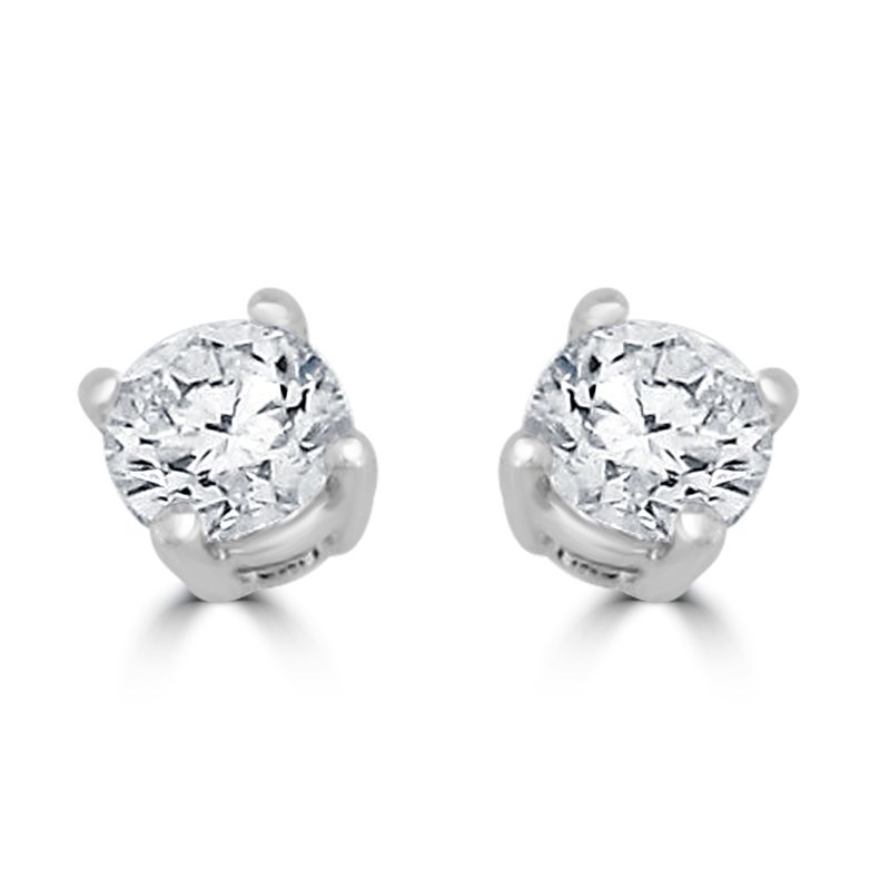 18ct White Gold Brilliant Cut Diamond Solitaire Earrings 0.25ct
