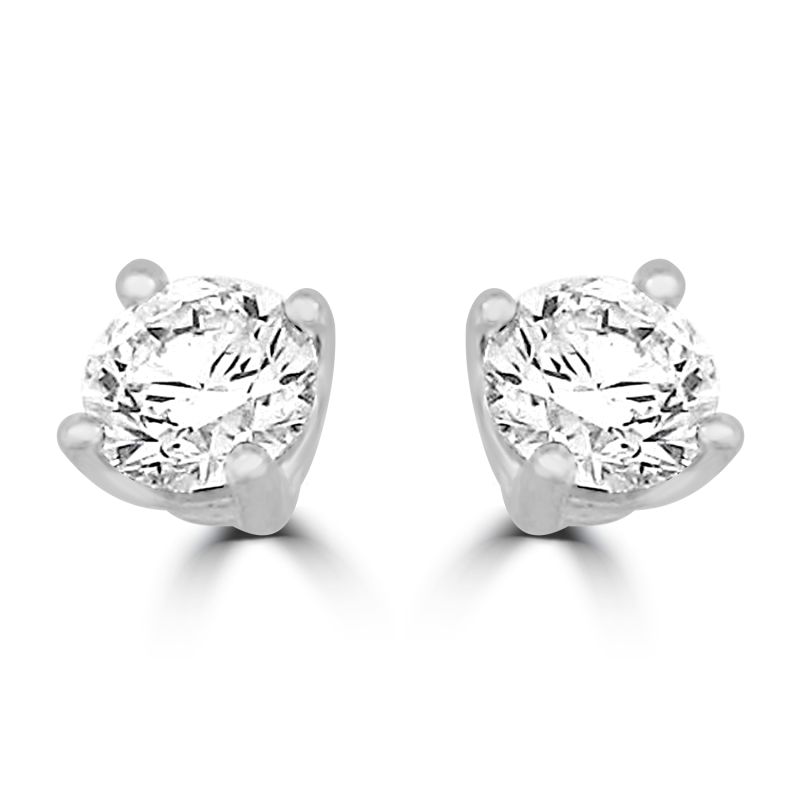 18ct White Gold Brilliant Cut Diamond Solitaire Earrings 0.30ct