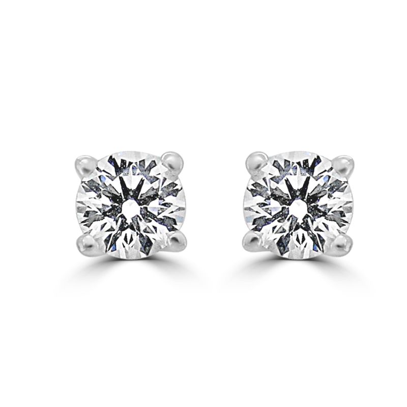 18ct White Gold Brilliant Cut Diamond Solitaire Earrings 0.54ct