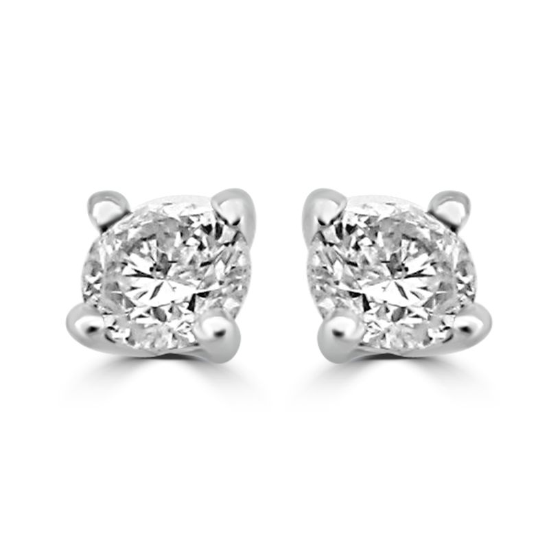 9ct White Gold Brilliant Cut Diamond Solitaire Earrings 0.25ct