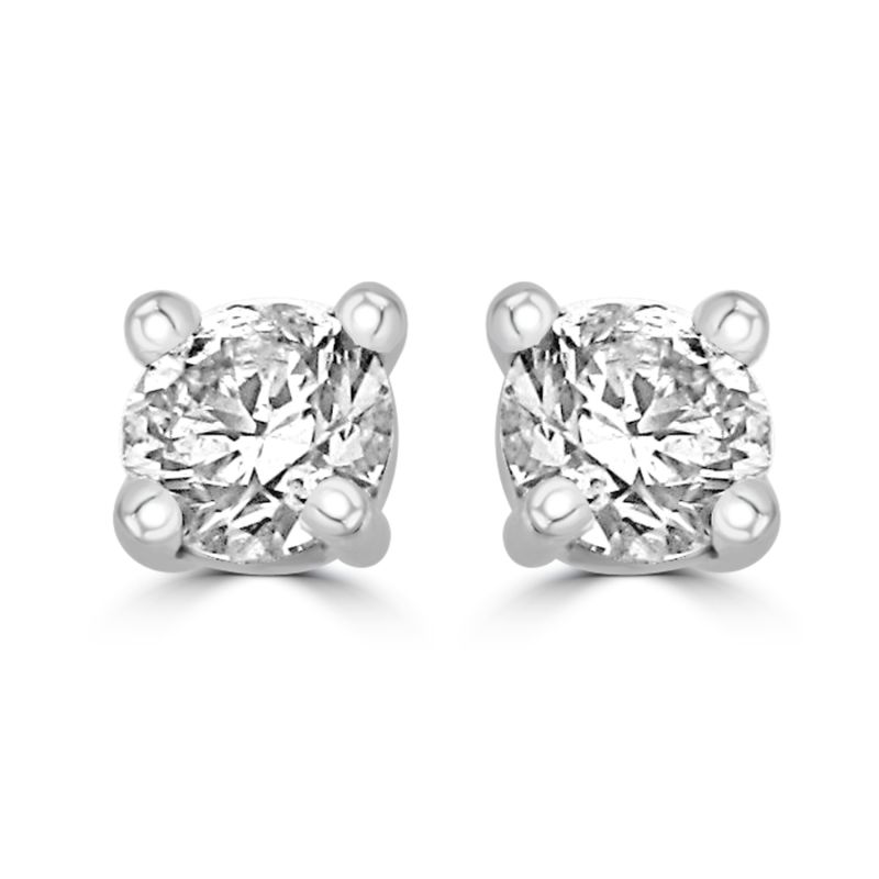 9ct White Gold Brilliant Cut Diamond Solitaire Earrings 0.33ct