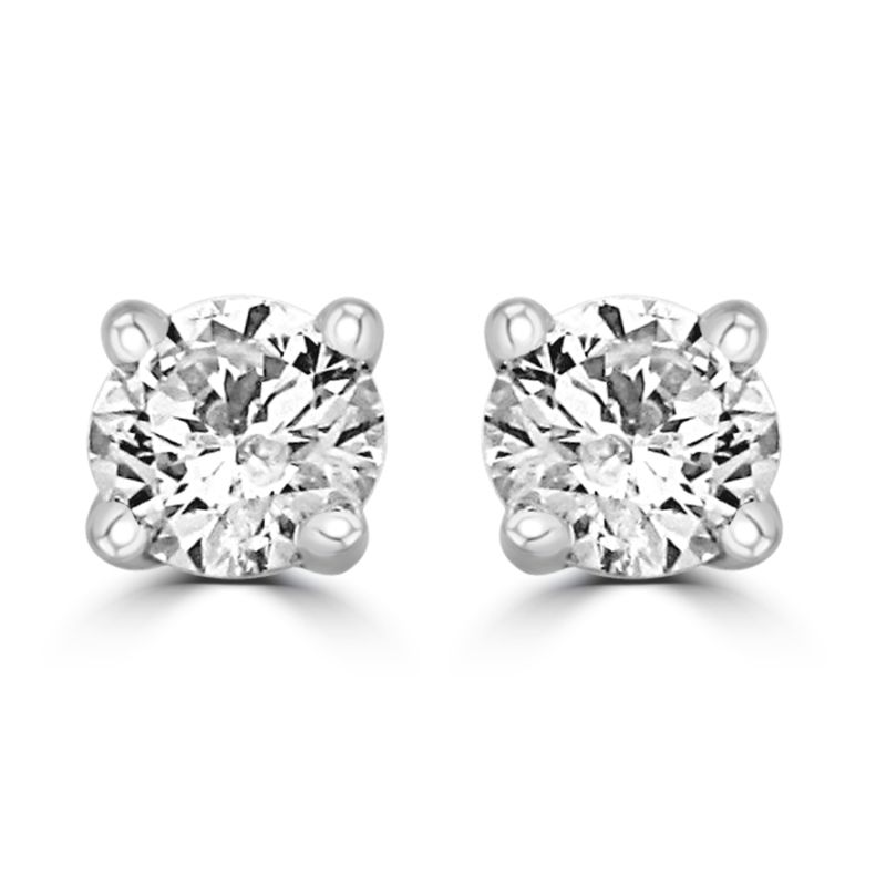 9ct white Gold Brilliant Cut Diamond Solitaire Earrings 0.40ct