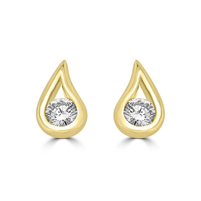9ct Yellow Gold Maple Leaf Diamonds 'Eternal Flames' Earrings